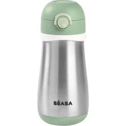 BEABA® Strohhalmbecher Aus Edelstahl 350ml - Salbeigrün