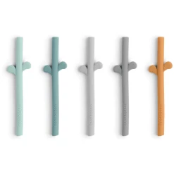 Done By Deer™ Peekaboo Strohhalm 5-er Pack Farbmix Blau