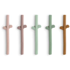 Done By Deer™ Peekaboo Strohhalm 5-er Pack Farbmix Rosa