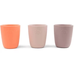 Done By Deer™ Trinkbecher Mini Farbmix Rosa, Silikon 3-er Pack