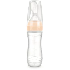 Haakaa® Fütterflasche, Squeeze Mit Löffel Peach