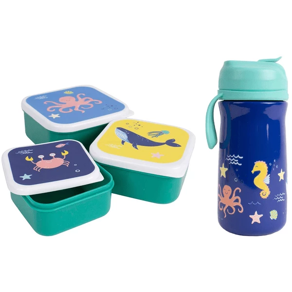 Ladelle Kinder Lunchset Ocean 4er Set Blau 3 Ladelle Kinder Lunchset Ocean 4er Set Blau