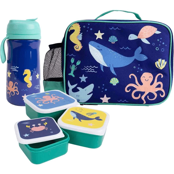 Ladelle Kinder Lunchtaschenset Ocean 5er Set Blau 3 Ladelle Kinder Lunchtaschenset Ocean 5er Set Blau