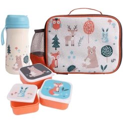 Ladelle Kinder Lunchtaschenset Woodland 5er Set Beige