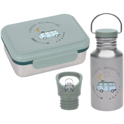 LÄSSIG Lässig Edelstahl Lunchset Brotdose & Trinkflasche Oliv