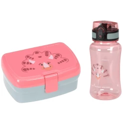 LÄSSIG Lässig Lunchset Brotdose & Trinkflasche About Friends Pink