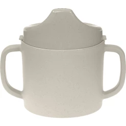 LÄSSIG Trinklernbecher Mit Henkel Uni Warm Grey