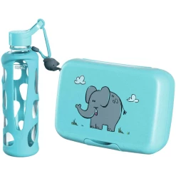 Leonardo Brotdose + Trinkflasche Bambini 2er Set Hellblau