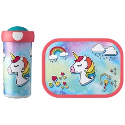 Mepal Brotdose + Verschlussbecher Campus 300 Ml + 700 Ml 2er Set Bunt-pink