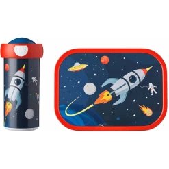 Mepal Brotdose + Verschlussbecher Campus 300 Ml + 700 Ml 2er Set Dunkelblau-rot