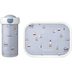 Mepal Brotdose + Verschlussbecher Campus 300 Ml + 700 Ml 2er Set Weiß-hellblau