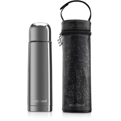 Miniland Deluxe Thermos Thermosflasche Mit Isoliertasche Silber 500ml