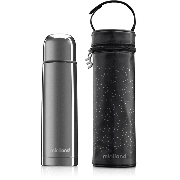 Miniland Deluxe Thermos Thermosflasche Mit Isoliertasche Silber 500ml 3 Miniland Deluxe Thermos Thermosflasche Mit Isoliertasche Silber 500ml