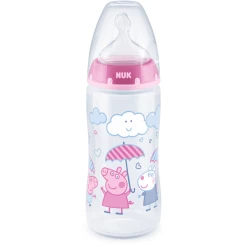 NUK Babyflasche First Choice⁺ Peppa Pig Mit Temperatur Control, 6-18 Monate, 300 Ml, In Rosa