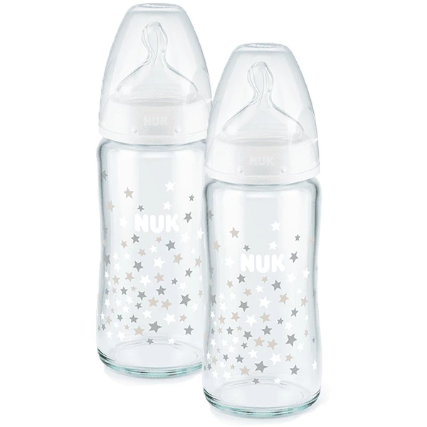 NUK Glasflasche First Choice⁺ Ab Der Geburt 240 Ml, Temperature Control Im Doppelpack Weiß 3 NUK Glasflasche First Choice⁺ Ab Der Geburt 240 Ml, Temperature Control Im Doppelpack Weiß