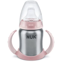NUK Learner Cup Edelstahl Rosa Stainless Steel 125 Ml Silikon