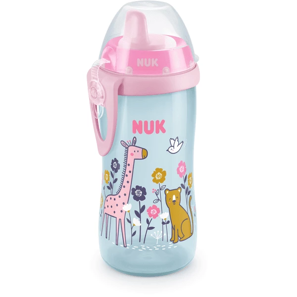 NUK Trinkflasche Kiddy Cup 300 Ml, Giraffe Pink 3 NUK Trinkflasche Kiddy Cup 300 Ml, Giraffe Pink