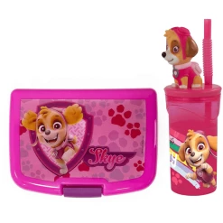 P:OS Brotdose + Trinkflasche Paw Patrol 2er Set Pink