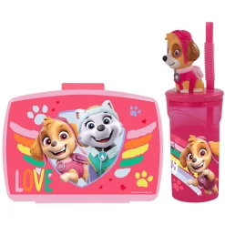 P:OS Brotdose + Trinkflasche Paw Patrol 2er Set Rosa