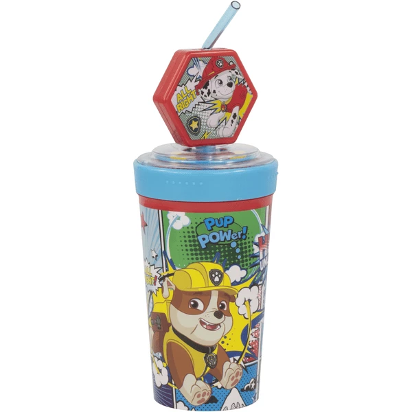 P:os Trinkbecher Paw Patrol Mit Strohhalm 475 Ml, 3D Figur 3 P:os Trinkbecher Paw Patrol Mit Strohhalm 475 Ml, 3D Figur