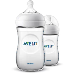 Philips Avent Natural Flasche SCF033/27, 260ml, 2 Stück, Transparent