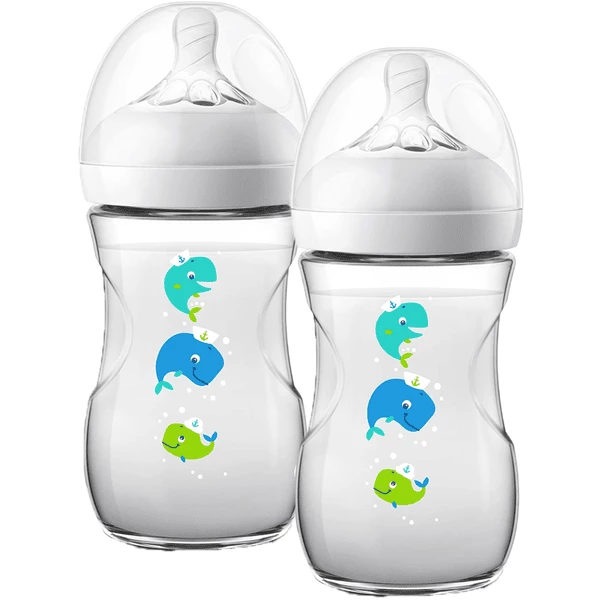 Philips Avent Natural Flasche SCF070/23, 260ml, 2 Stück, Wal 3 Philips Avent Natural Flasche SCF070/23, 260ml, 2 Stück, Wal