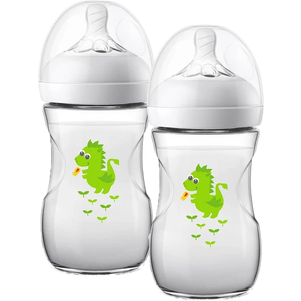 Philips Avent Natural Flasche SCF070/24, 260ml, 2 Stück, Drache 3 Philips Avent Natural Flasche SCF070/24, 260ml, 2 Stück, Drache