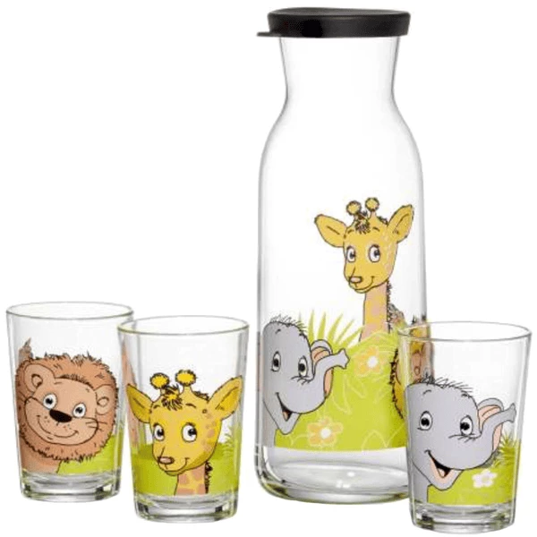 Ritzenhoff & Breker GmbH & Co. KG Kindergläser + Karaffe Dschungeltiere 4er Set Bunt 3 Ritzenhoff & Breker GmbH & Co. KG Kindergläser + Karaffe Dschungeltiere 4er Set Bunt