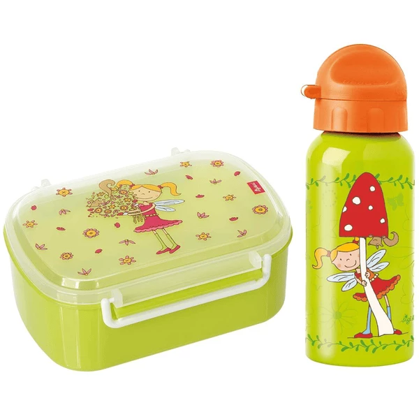 Sigikid Brotdose + Trinkflasche 2er Set Hellgrün 3 Sigikid Brotdose + Trinkflasche 2er Set Hellgrün
