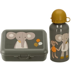 Sterntaler Brotdose + Trinkflasche Tiermotive 2er Set Beige
