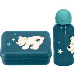 Sterntaler Brotdose + Trinkflasche Tiermotive 2er Set Blau