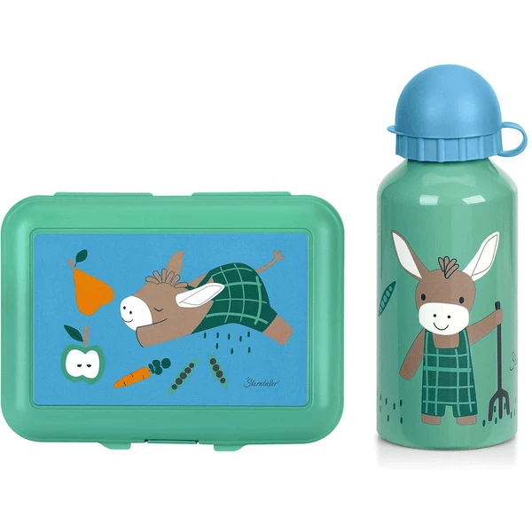 Sterntaler Brotdose + Trinkflasche Tiermotive 2er Set Grün 3 Sterntaler Brotdose + Trinkflasche Tiermotive 2er Set Grün