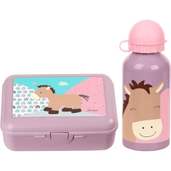 Sterntaler Brotdose + Trinkflasche Tiermotive 2er Set Lila