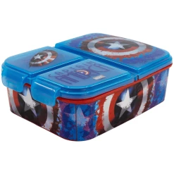 Stor 3-fach Brotdose Captain America Bunt