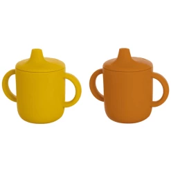 The Cotton Cloud Trinklerntassen Set Aus Silikon, Lili Der Bär, Cinnamon/Mustard